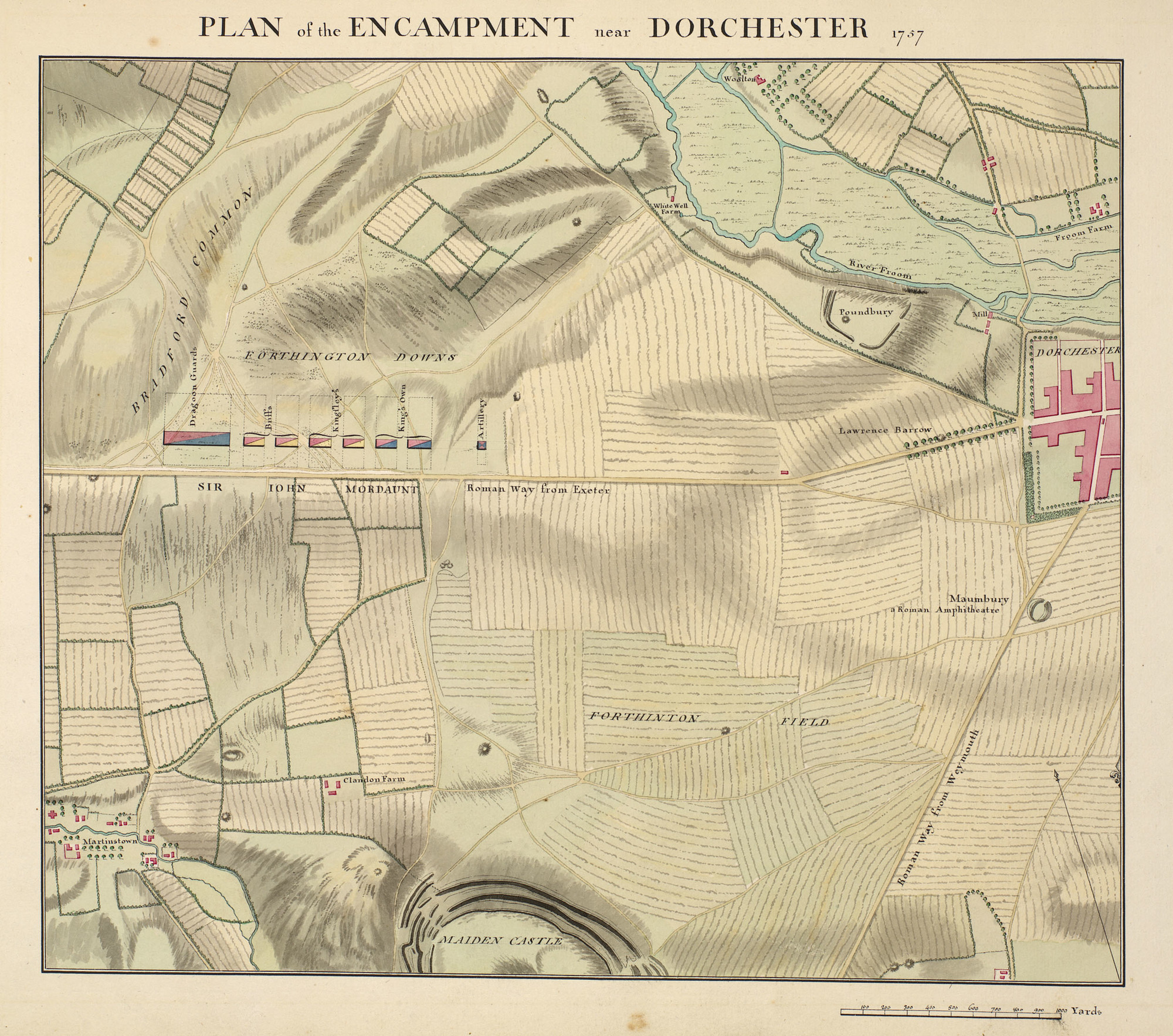 Map of Encampment near Dorchester 1757